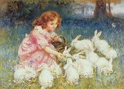 Frederick Morgan Feeding the Rabbits Germany oil painting artist